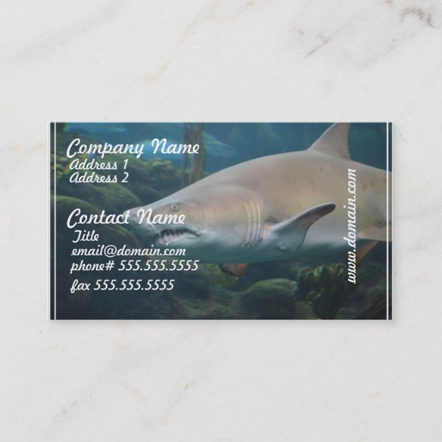 Carte De Visite Grand requin blanc effrayant (Devant)