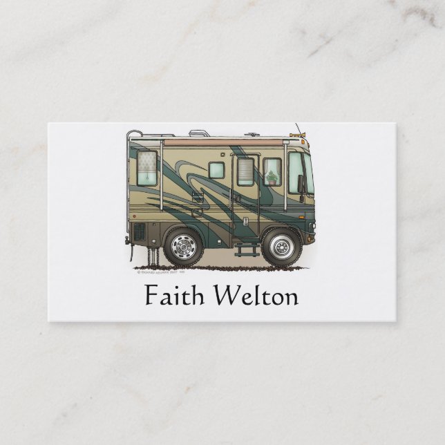 Carte De Visite Grand rv car Motorhome du profondément satisfait (Devant)