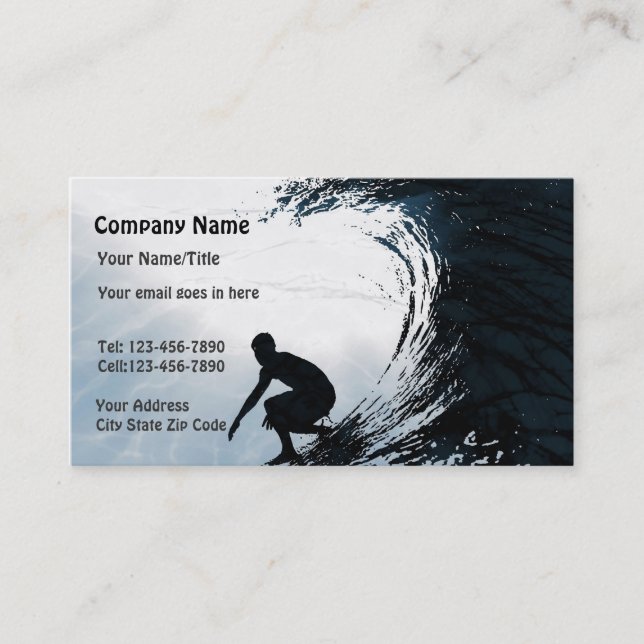 Carte De Visite Grand surfer de vague (Devant)
