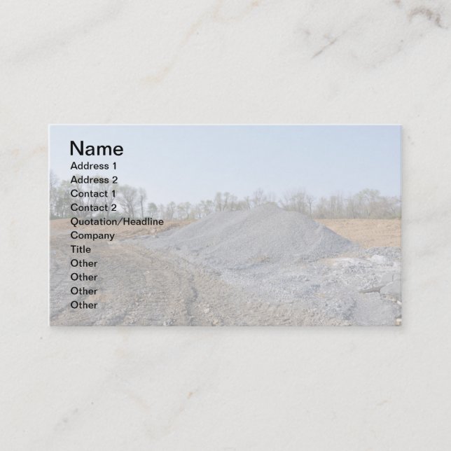 Carte De Visite grande pile de gravier ou de roches (Devant)