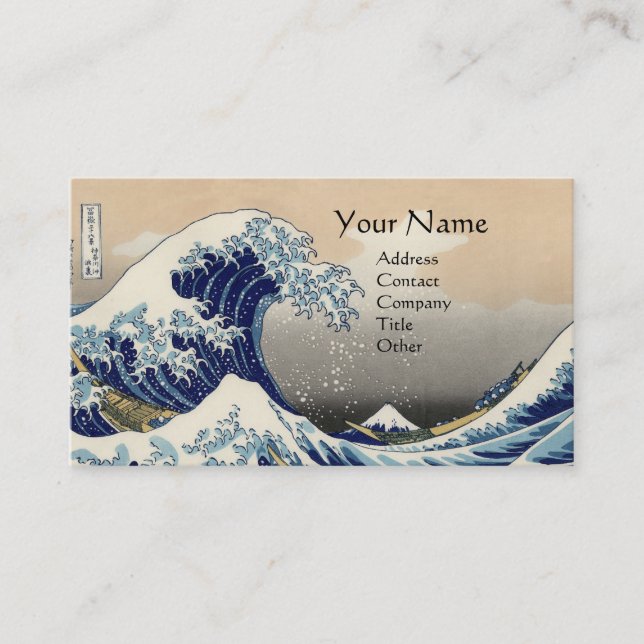 Carte De Visite GRANDE VAGUE MONOGRAMME Bleu (Devant)