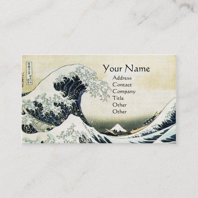 Carte De Visite GRANDE VAGUE MONOGRAMME Bleu (Devant)