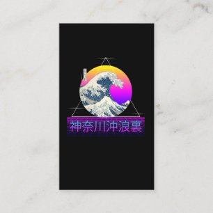 Carte De Visite Grande vague rétro au large de Kanagawa Vaporwave