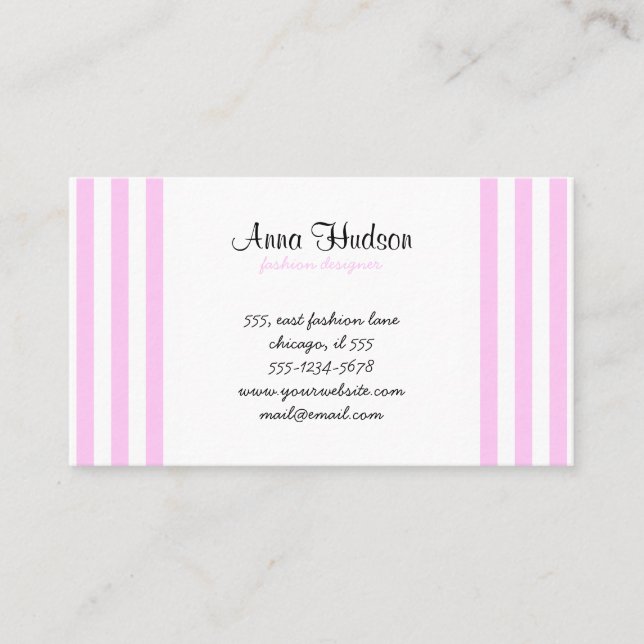 Carte De Visite Grandes Pink, Grandes Blances, Motif Gratté (Devant)
