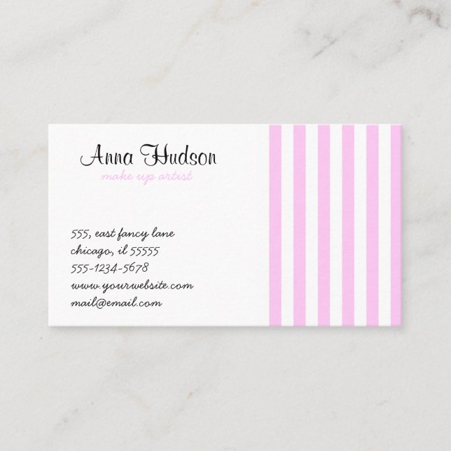 Carte De Visite Grandes Pink, Grandes Blances, Motif Gratté (Devant)