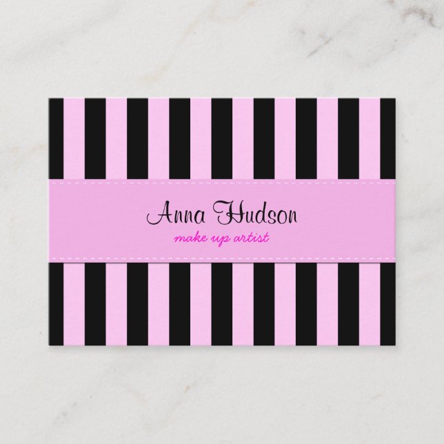 Carte De Visite Grandes Pink, Grandes Paillettes Noires, Motif Gra (Devant)