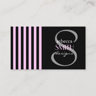 Carte De Visite Grandes Pink, Grandes Paillettes Noires, Motif Gra