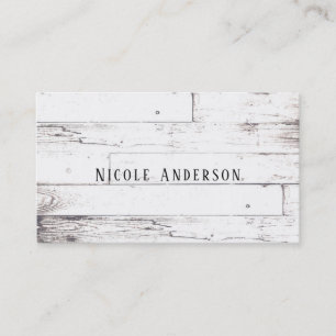Carte De Visite Grange rustique en bois blanche chic minable de