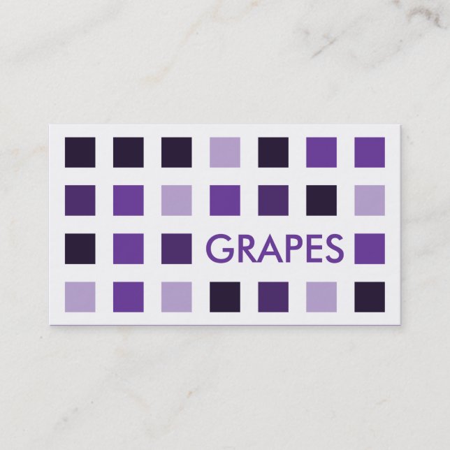 Carte De Visite GRAPES (carrés modernes) (Devant)