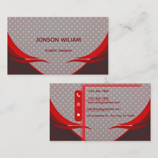 Carte De Visite Graphic Designer Business Card | Elegant Modern  (Devant / Derrière)