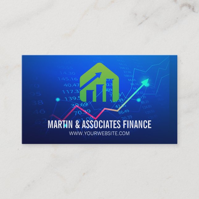 Carte De Visite Graphique à barres financières | Stock (Devant)