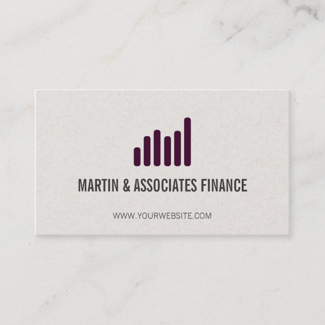 Carte De Visite Graphique à barres | Rouge profond (Devant)
