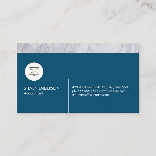 Carte De Visite Graphique Argent comptable (Devant)