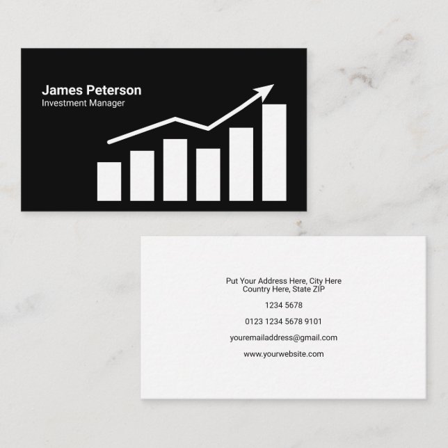 Carte De Visite Graphique | Augmentation | Noir (Devant / Derrière)
