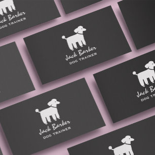 Carte De Visite Graphique blanc de caniche