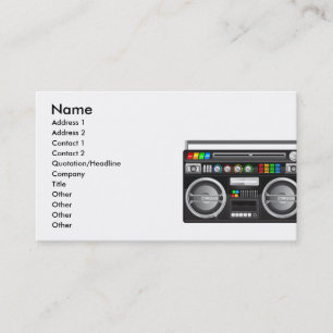 Carte De Visite graphique blaster du ghetto de boombox rétro