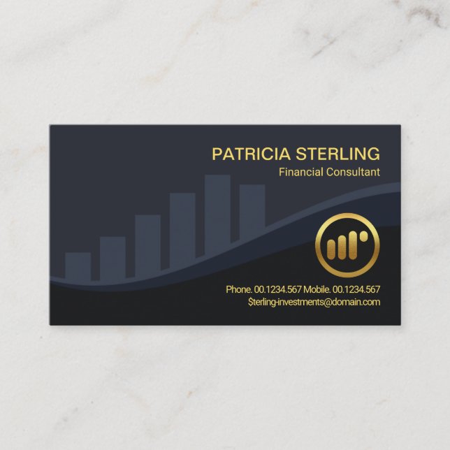 Carte De Visite Graphique Creative Stock Exchange Consultant finan (Devant)