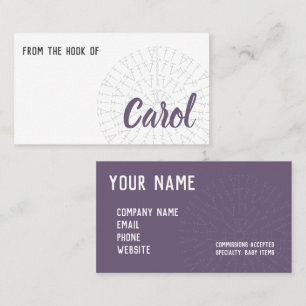 Carte De Visite Graphique Crochet pourpre de raisin