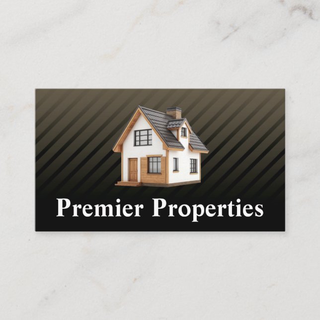 Carte De Visite Graphique d'accueil 3D | Propriétés immobilières (Devant)