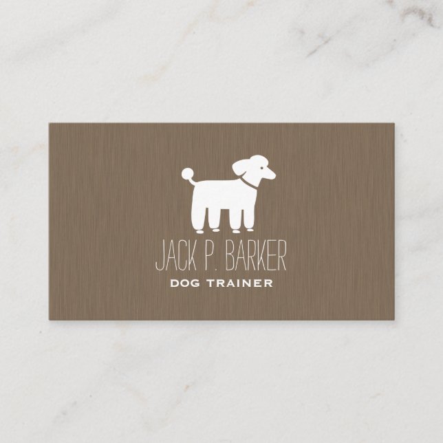 Carte De Visite Graphique de caniche blanc (Devant)