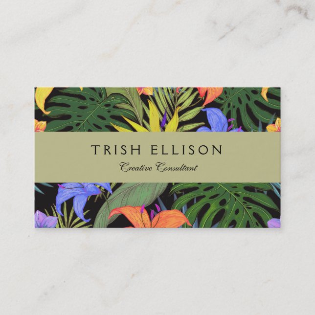Carte De Visite Graphique de fleur d'Aloha de Hawaii tropical (Devant)
