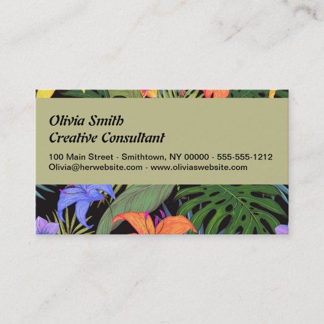 Carte De Visite Graphique de fleur d'Aloha de Hawaii tropical (Devant)