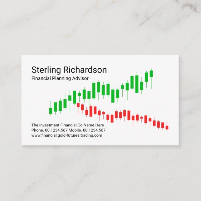 Carte De Visite Graphique de marché des actions tendance (Devant)