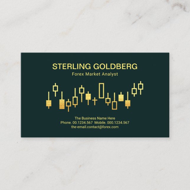Carte De Visite Graphique de mouvement Stock Gold Uptendance Forex (Devant)
