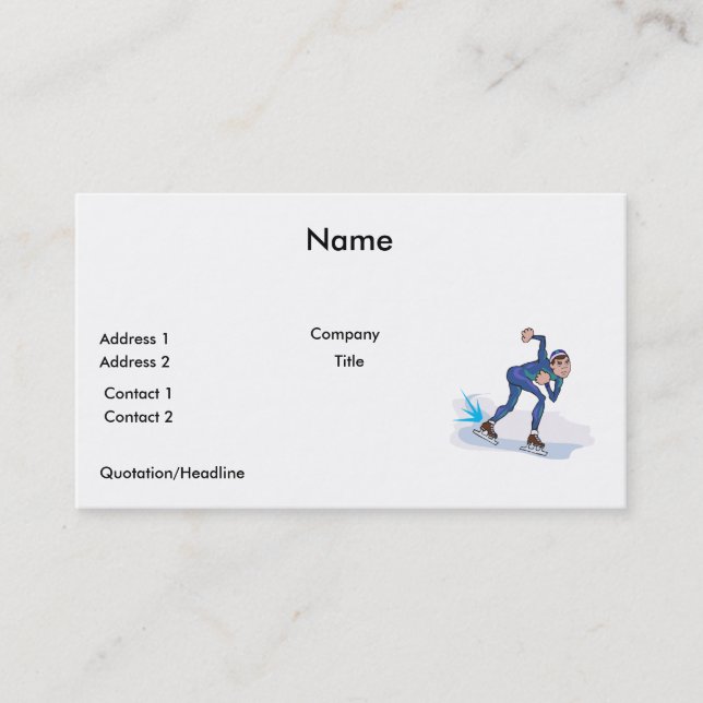 Carte De Visite graphique de patinage de vitesse (Devant)