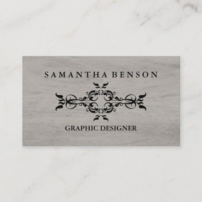 Carte De Visite Graphique de texture en bois rustique (Devant)