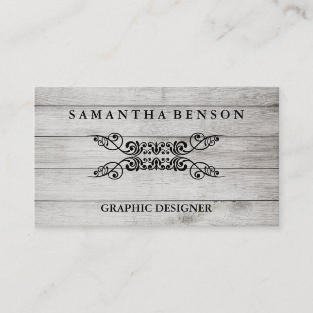 Carte De Visite Graphique de texture en bois rustique (Devant)