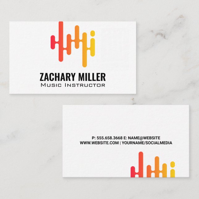 Carte De Visite Graphique d'égaliseur audio (Devant / Derrière)