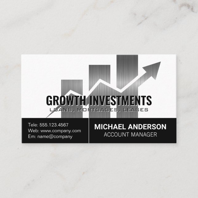 Carte De Visite Graphique d'investissement | Financier (Devant)