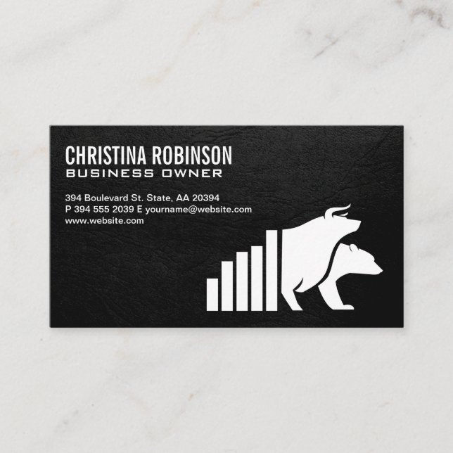 Carte De Visite Graphique d'ours financier | Stock (Devant)