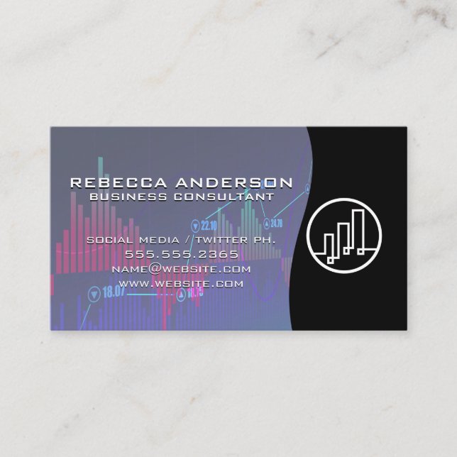 Carte De Visite Graphique du logo Finance / Stock Market (Devant)