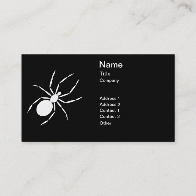 Carte De Visite Graphique d'une araignée (Devant)