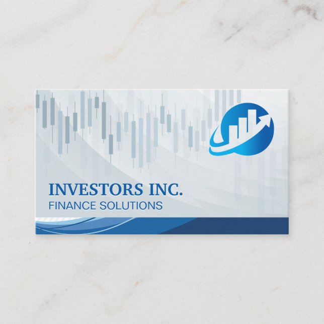 Carte De Visite Graphique financier | Logo Graphique de croissance (Devant)