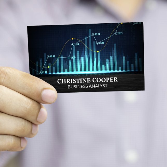 Carte De Visite Graphique financier | Numéros de Stock | Analyste  (Créateur téléchargé)