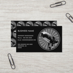 Carte De Visite Graphique Microphone rétro