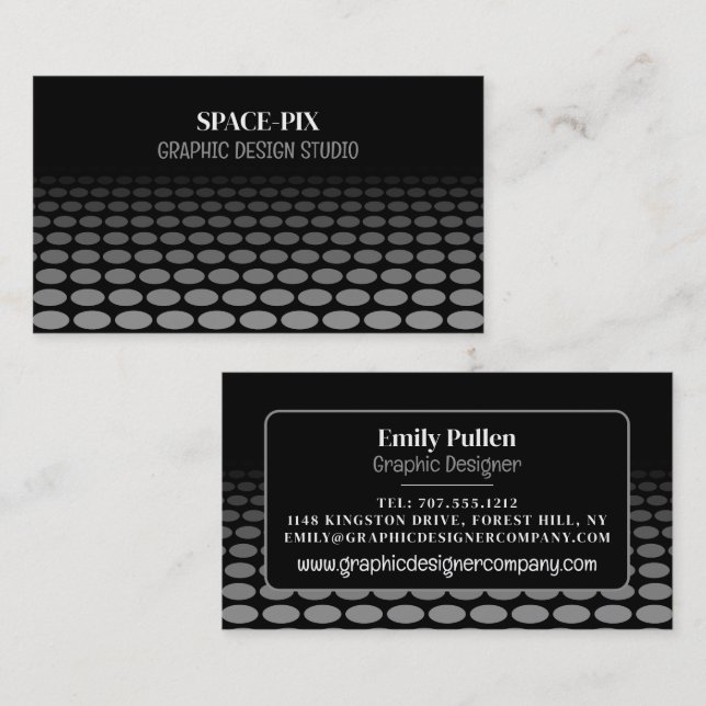 Carte De Visite Graphique monochrome, Graphiste (Devant / Derrière)