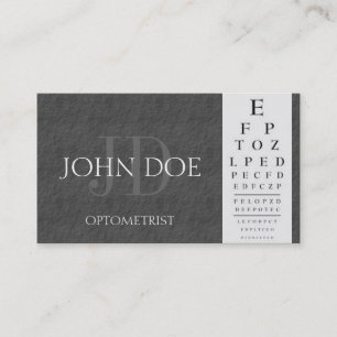 Carte De Visite Graphique optométriste Pierre d'ardoise gris foncé