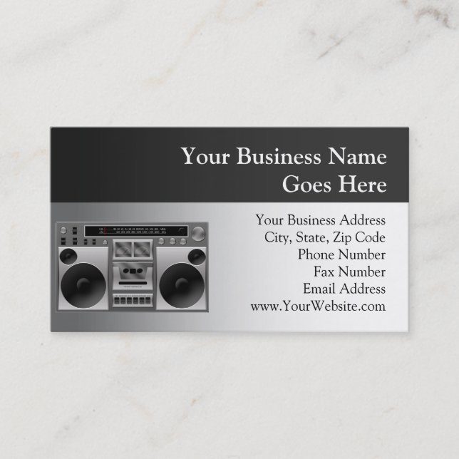 Carte De Visite Graphique radio Boombox (Devant)