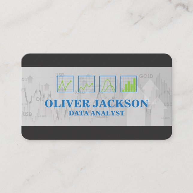 Carte De Visite Graphiques de données | Finances | Analyste (Devant)
