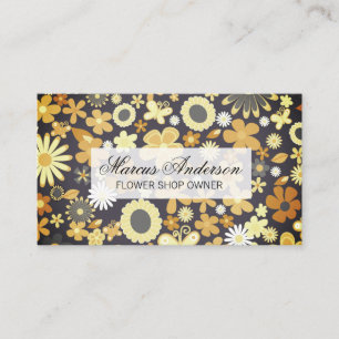Carte De Visite Graphiques de fleurs   Boutique de fleurs   Fleuri