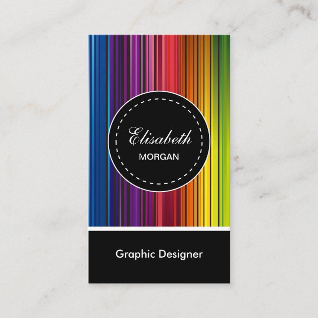 Carte De Visite Graphiste - Grilles colorées modernes (Devant)
