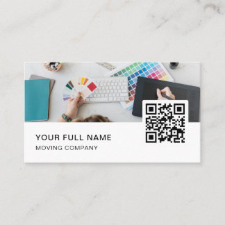 Carte De Visite Graphiste QR Code Logo Médias sociaux