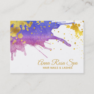 Carte De Visite *~*Gras Abstrait Aquarelle violet doré