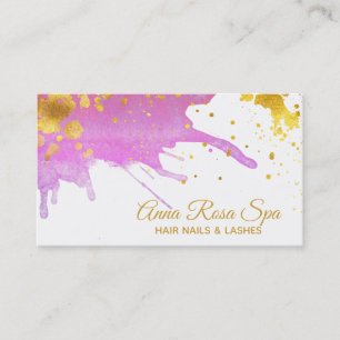 Carte De Visite *~*Gras Abstrait en verre d'eau couleur or