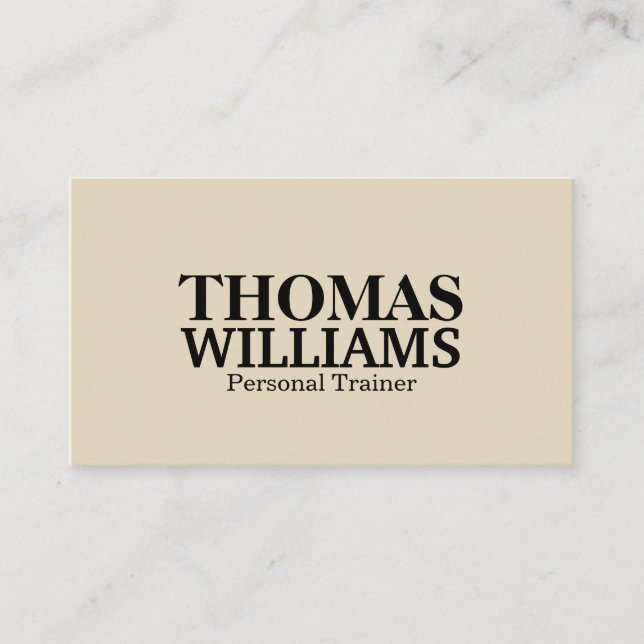 Carte De Visite Gras Black and Grey Personal Trainer (Devant)