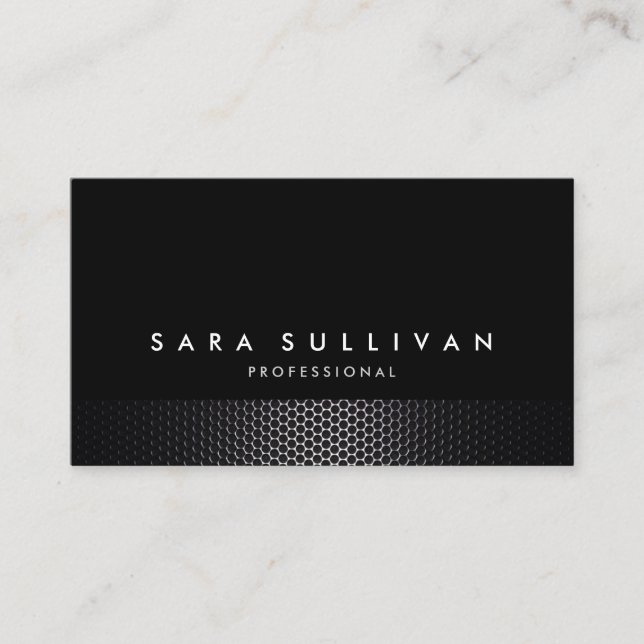 Carte de visite Gras Black Dark Metal Netting Text (Devant)